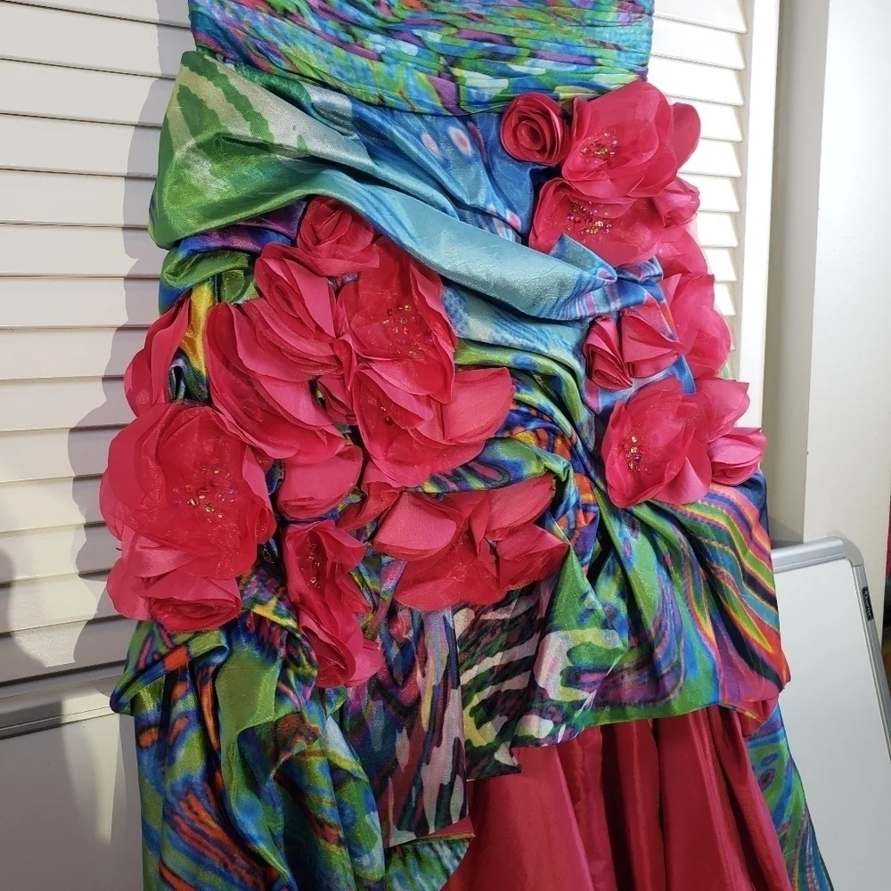 Jovani Unique High Low Print Prom Dress , Size 4